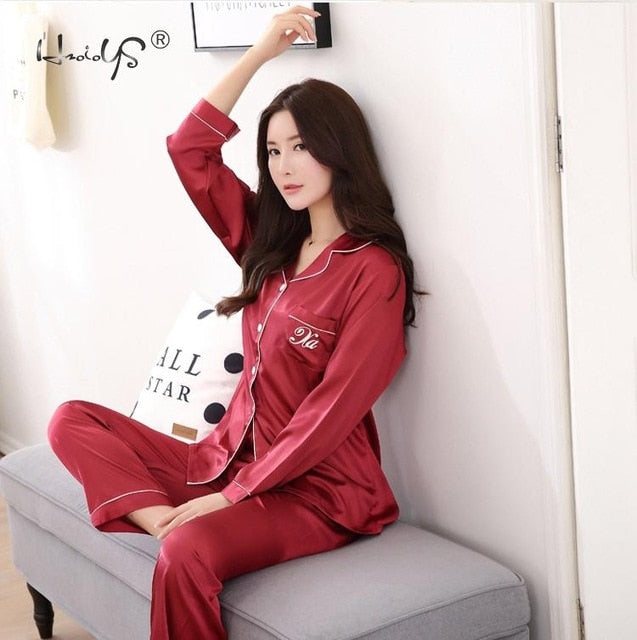 Luxury Satin Silk Pajama Set for Men and Women - Couple Sleepwear