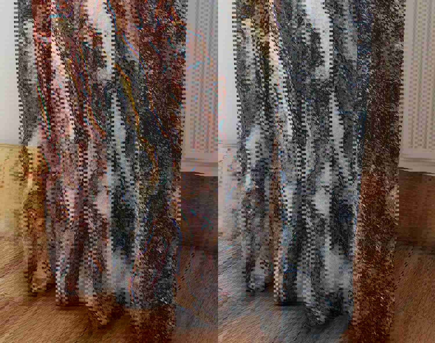 Brown Earth Tone Agate Window Curtains | Lined and Unlined Curtains | Valance