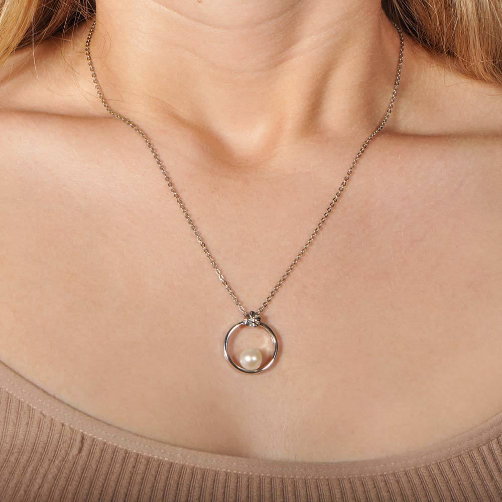 Pearl Plumeria Infinity Pendant - 925 Sterling Silver Hawaiian Jewelry