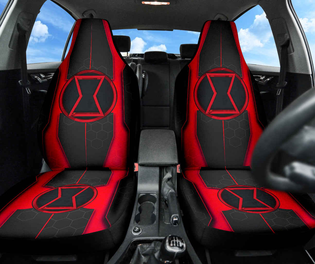 Black Widow Natasha Custom Car Seat Covers - High-Quality Polyester Micro-Fiber