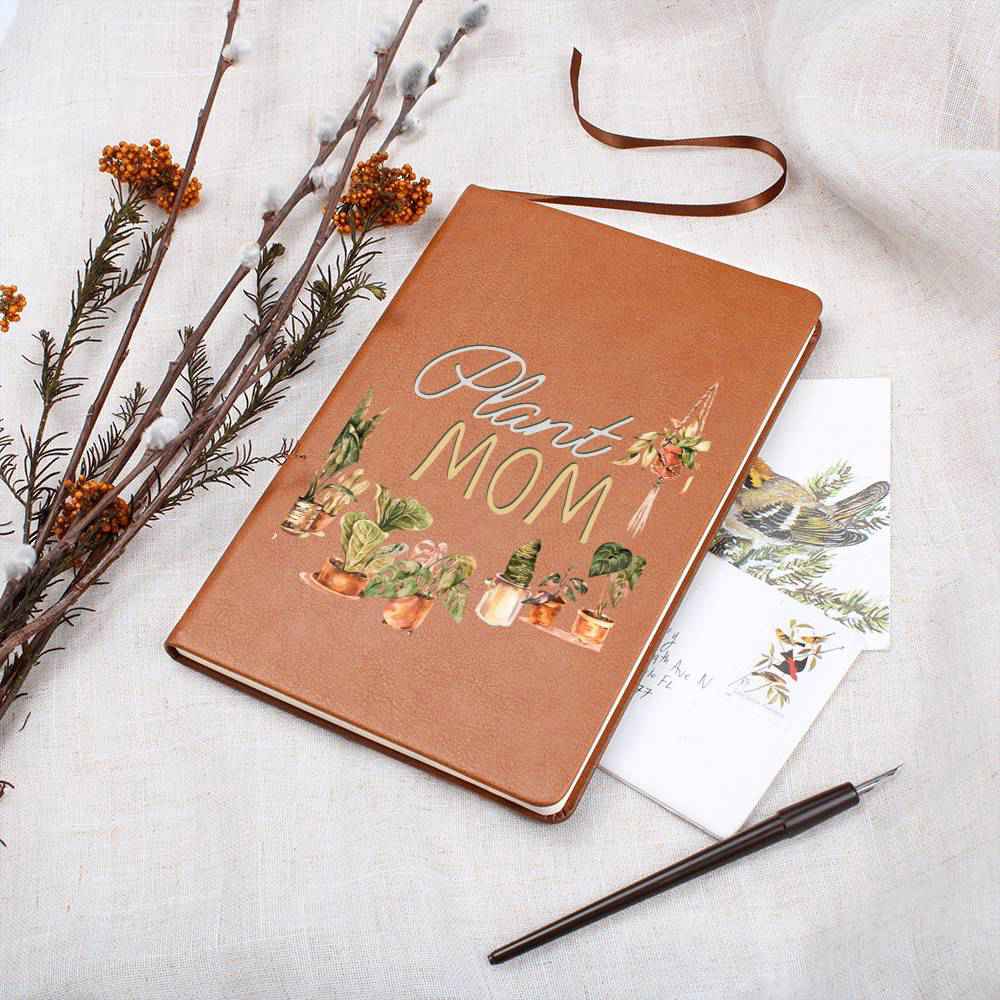 Boho Plant Lover Leather Journal - Unique Birthday or Christmas Gift