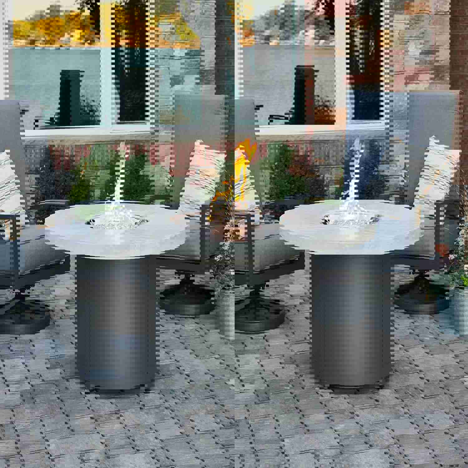 Beacon Round Gas Fire Pit Table