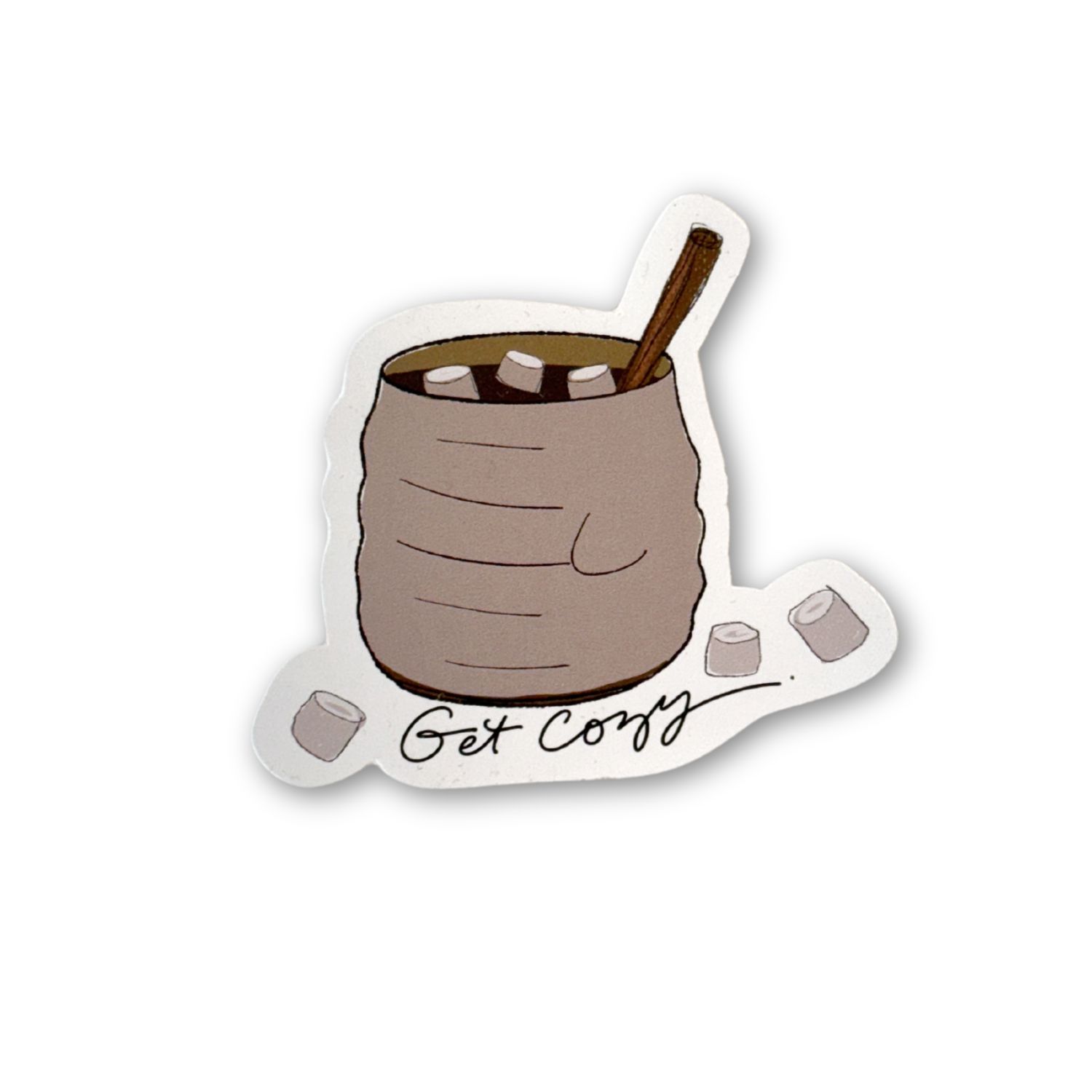 Get Cozy 3 Inch Vinyl Sticker - Original Illustration by Rebecca