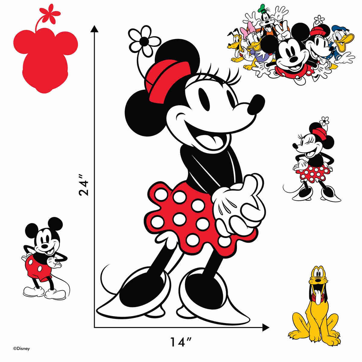 Classic Minnie Mouse Interactive Wall Decal with Augmented Reality