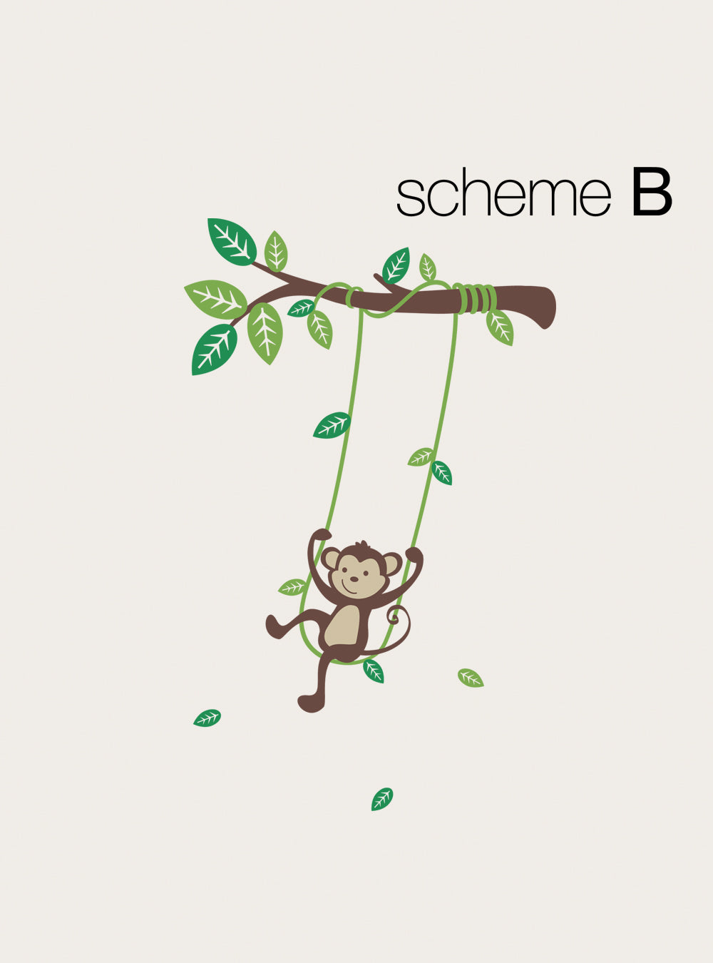 Monkey on a Swing Wall Decal - Adorable Nursery Decor