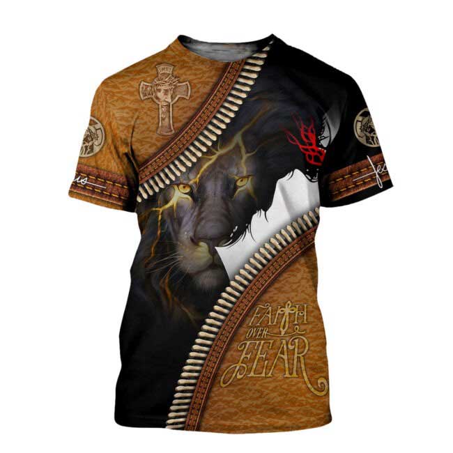 Faith Over Fear 3D All Over Printed Christian Hoodie - Sublimation Jesus Design TO0237