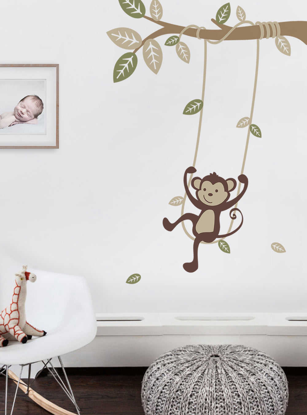 Monkey on a Swing Wall Decal - Adorable Nursery Decor