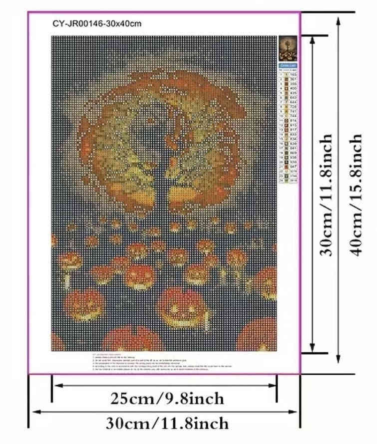 Diamond Painting Kit - Pumpkin Patch Halloween DIY Craft for Beginners to Experts