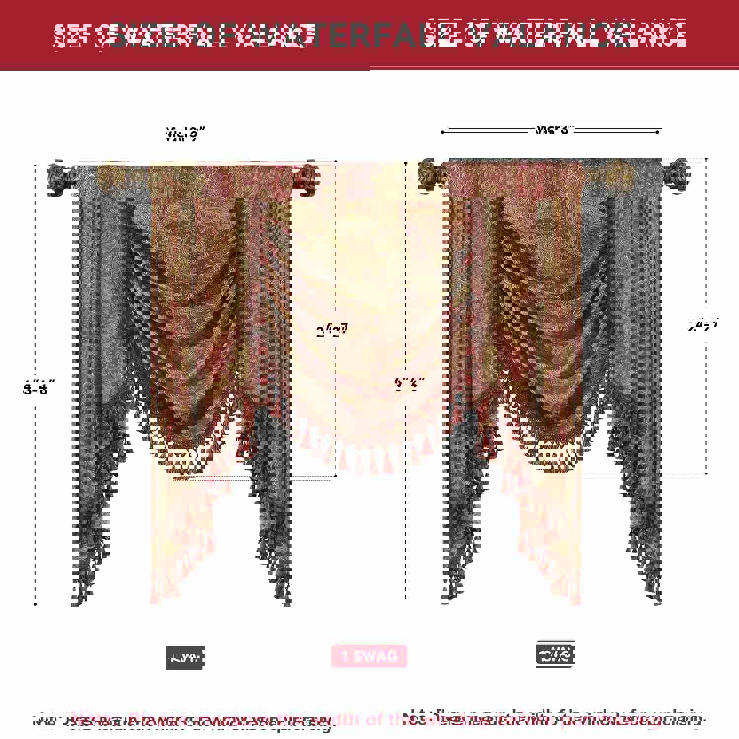 Atina Swag Valance - Vintage Pattern Window Drape