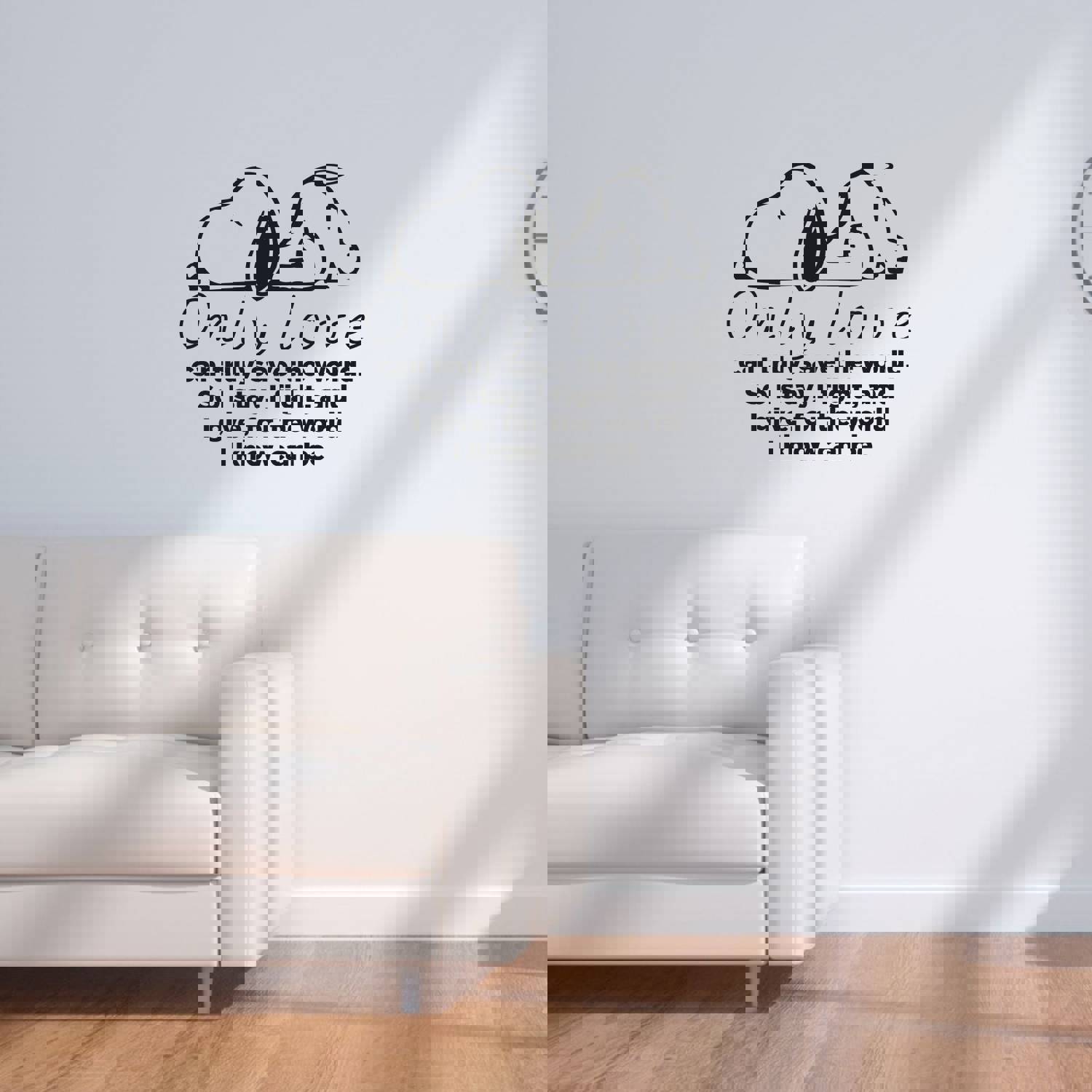 Snoopy Vinyl Wall Art Sticker Decal - Only Love Can Truly Save The World
