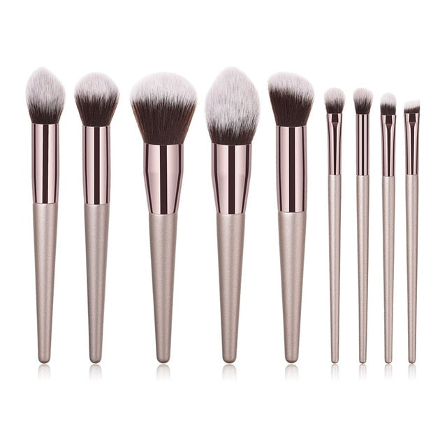 4/10pcs Champagne Makeup Brushes Set for Cosmetic Foundation Powder Blush Eyeshadow Kabuki Blending