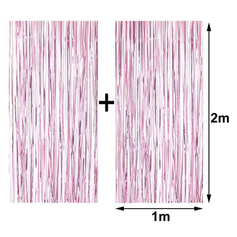 Baby Shower Decoration Backdrop with Rain Curtain and Gender Reveal Balloons