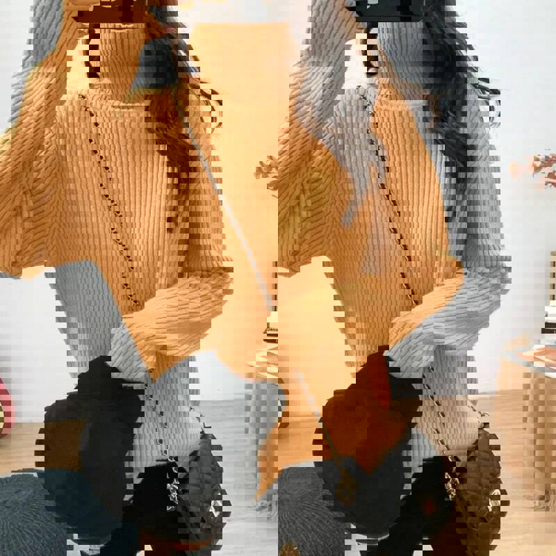 Nukty Turtleneck Knitted Women Sweater - Streetwear Long Sleeve Pullover