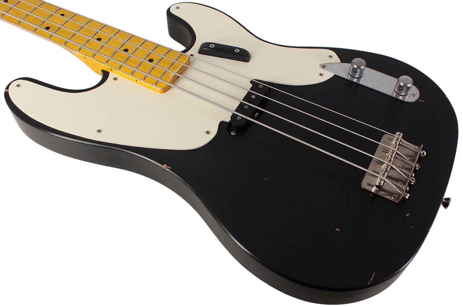 Nash PB-52 Bass Guitar, Black, Light Aging