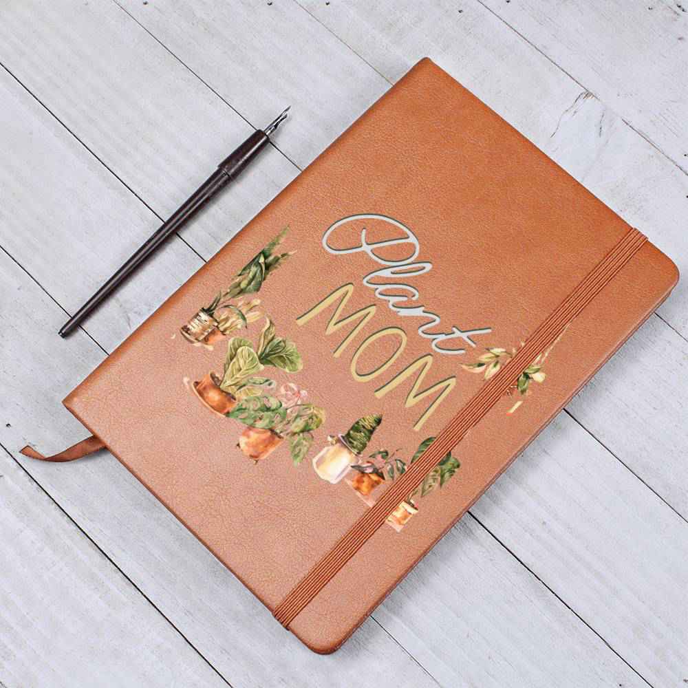Boho Plant Lover Leather Journal - Unique Birthday or Christmas Gift