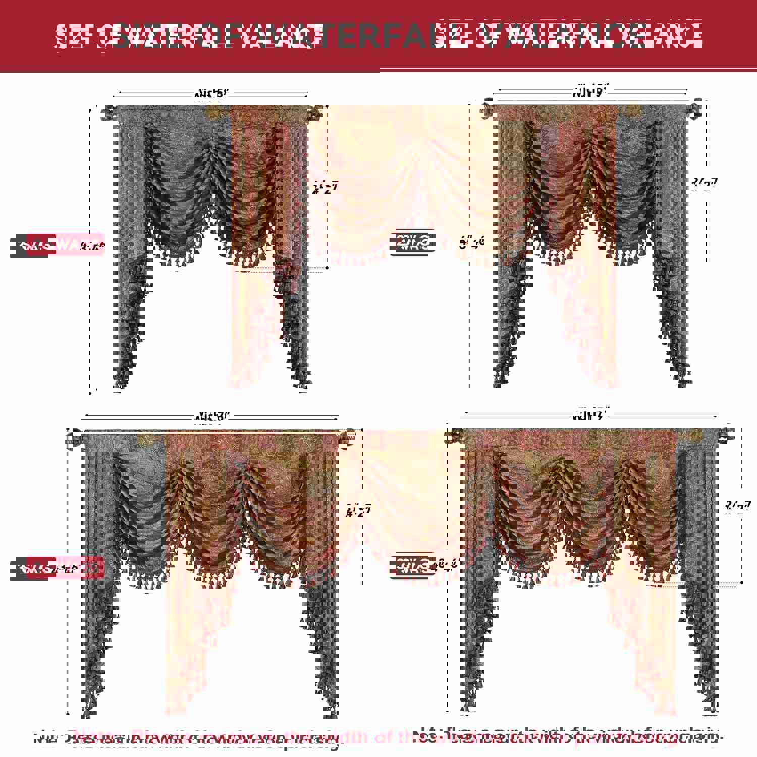 Atina Swag Valance - Vintage Pattern Window Drape