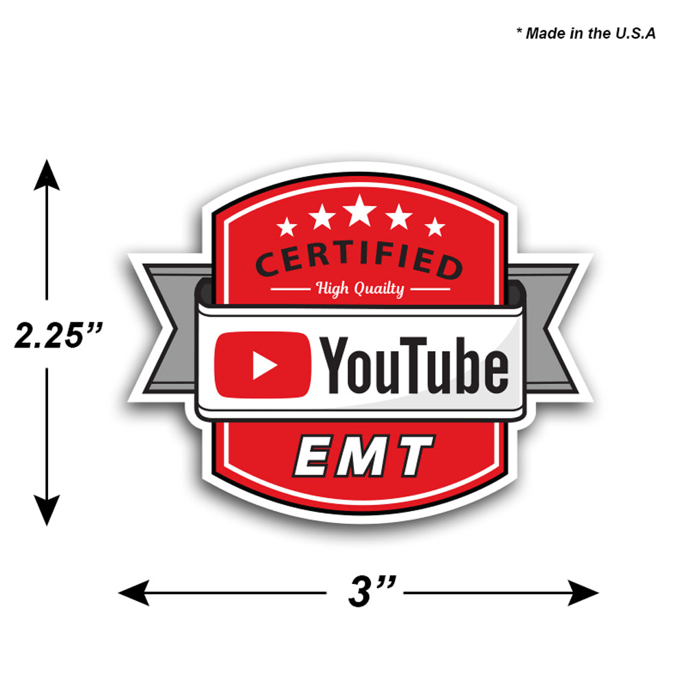 YouTube Certified EMT / Medic Sticker Decal