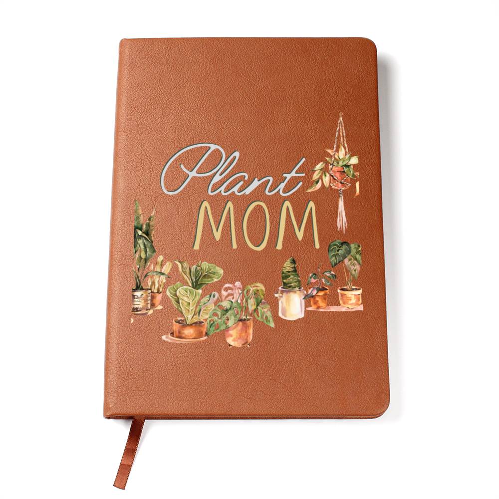 Boho Plant Lover Leather Journal - Unique Birthday or Christmas Gift
