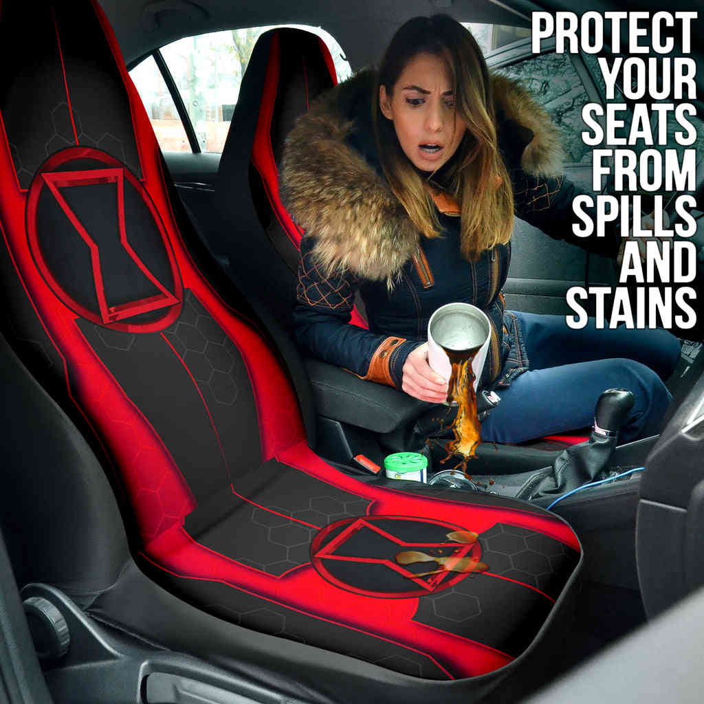 Black Widow Natasha Custom Car Seat Covers - High-Quality Polyester Micro-Fiber