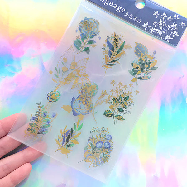 Golden Floral Stickers for Resin Art and Home Decoration (3 Sheets)