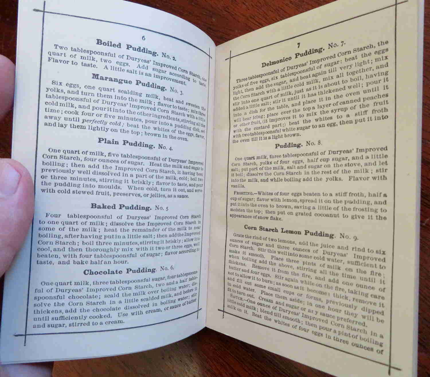Duryeas Corn Starch Recipe Book - 1876 Centennial Philadelphia Advertising Book