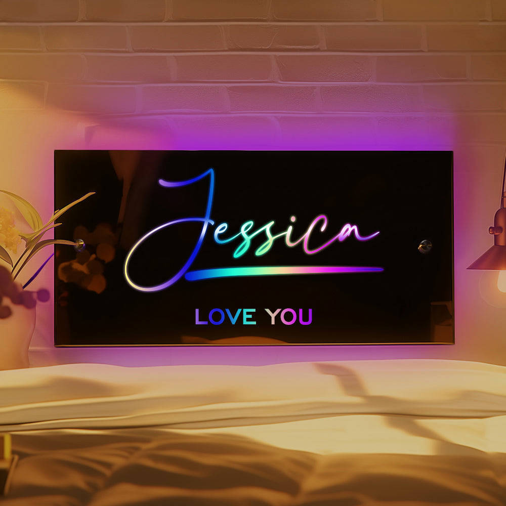 Personalized LED Name Mirror - Custom Wall Art for Anniversary & Birthday Gifts