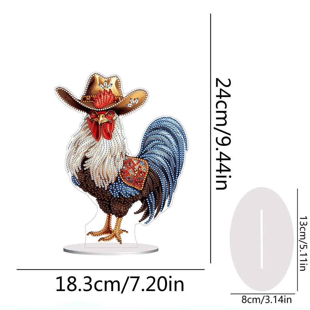 Special Shape Rooster Desktop Diamond Painting Art for Office & Home Decor