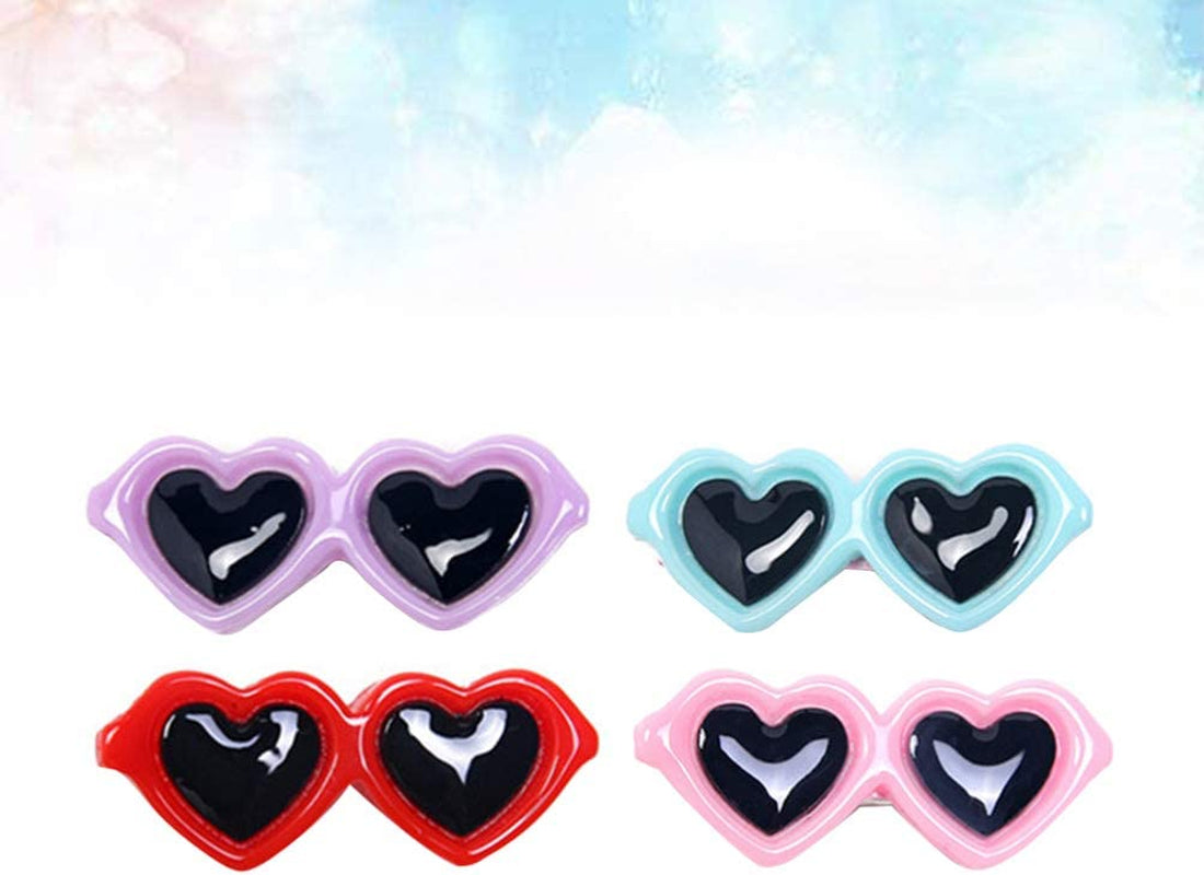 POPETPOP Pet Dog Bows Hair Clips - Cute Heart Sunglasses Design for Puppies