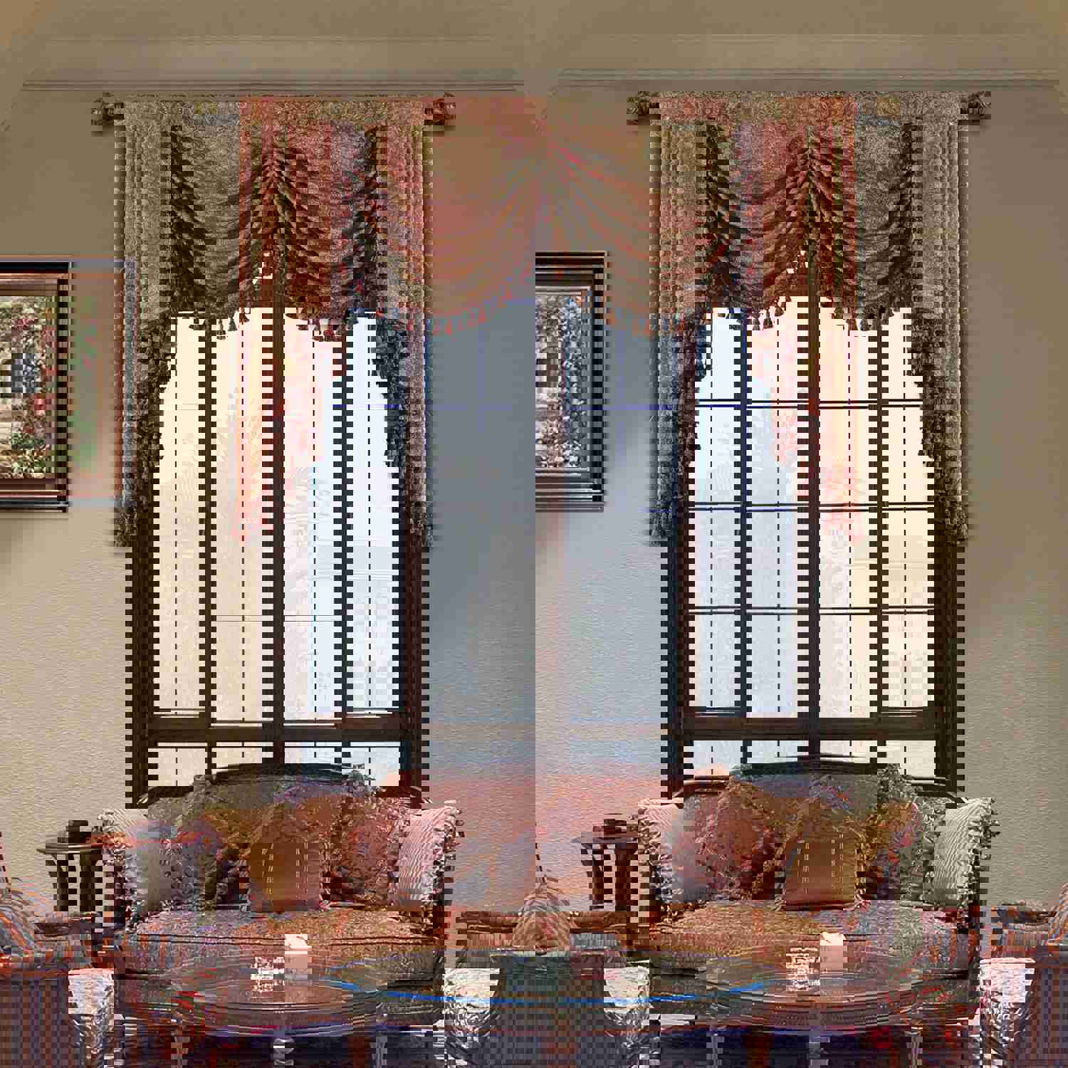 Atina Swag Valance - Vintage Pattern Window Drape