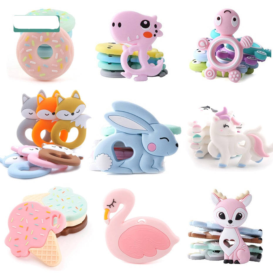 1PCS Baby Silicone Cartoon Pattern Teether Toy