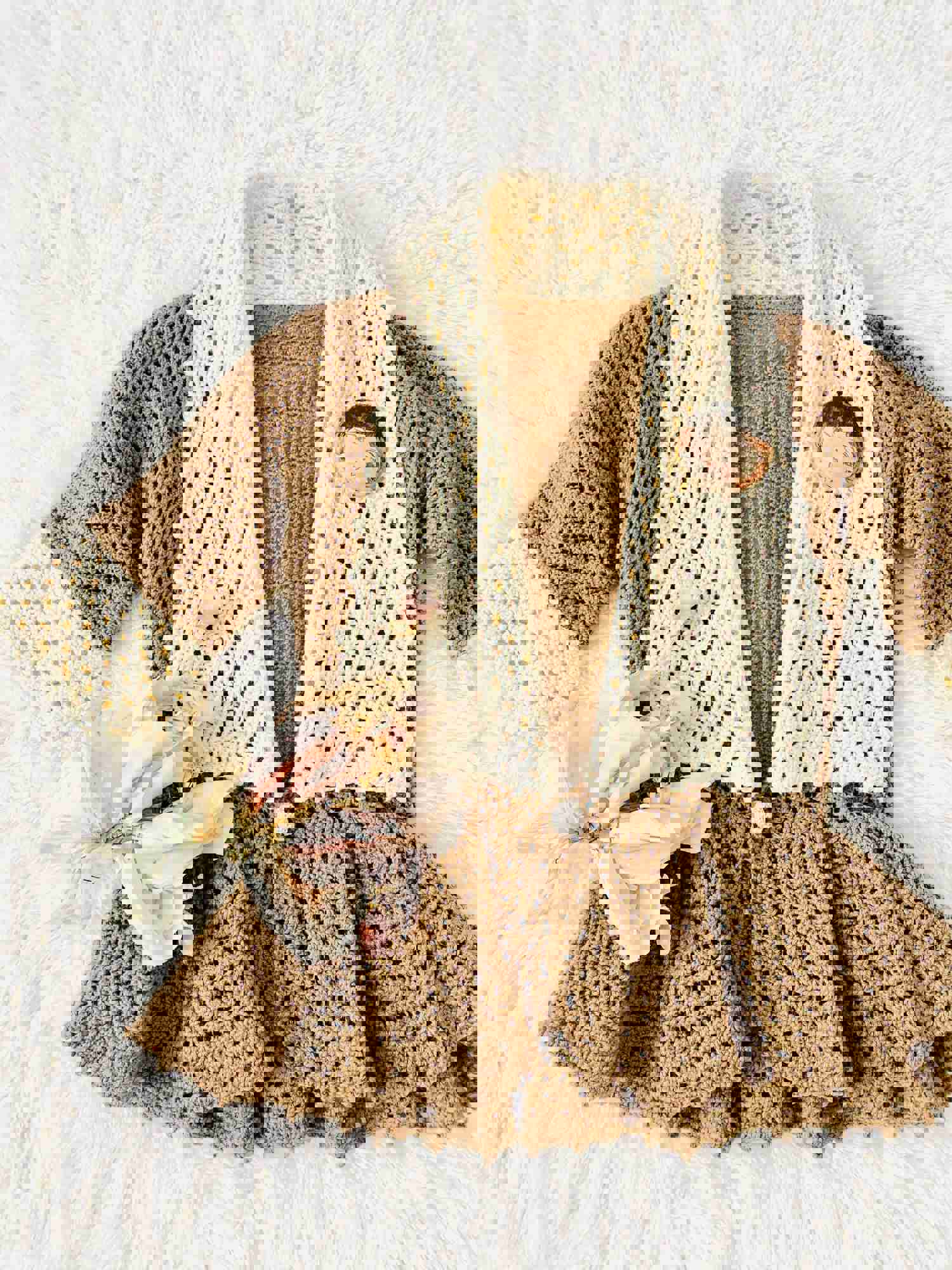 Vintage 1930s Knitted Cardigan Crochet Jacket with Rhinestone Button