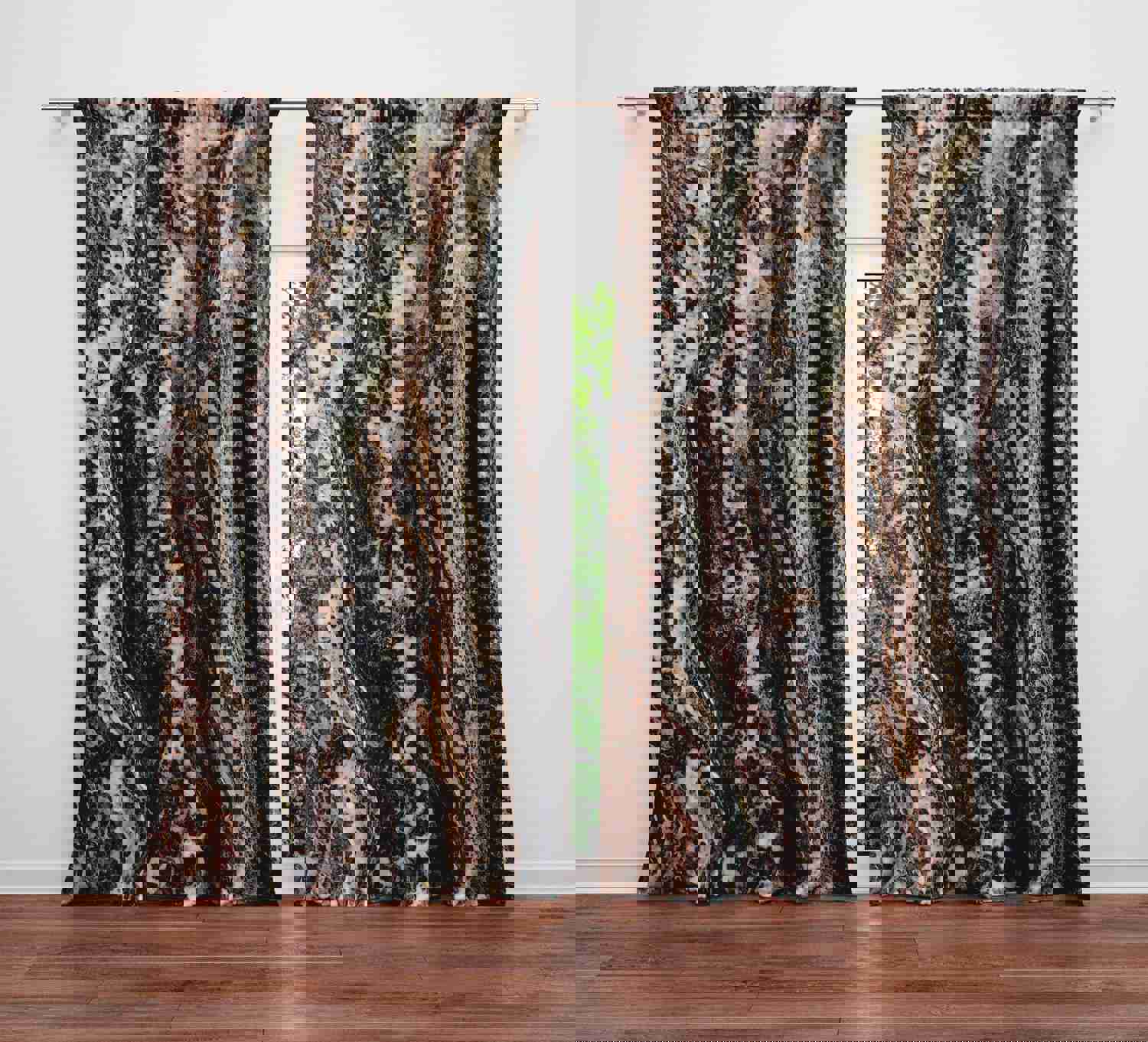 Brown Earth Tone Agate Window Curtains | Lined and Unlined Curtains | Valance