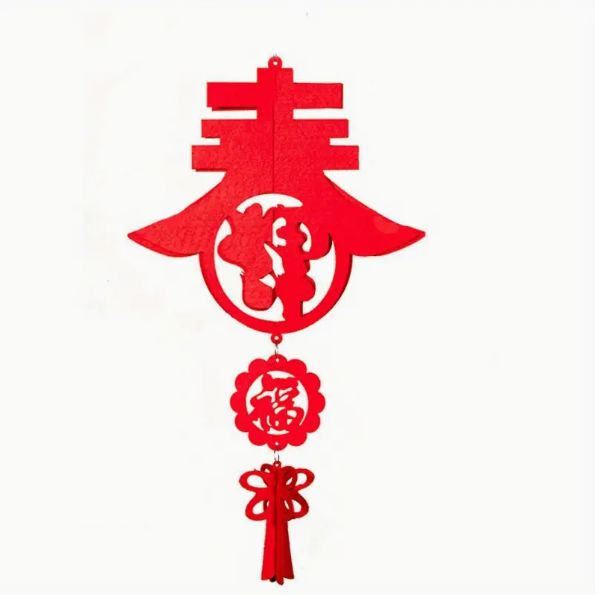 Chinese Spring Festival Red Lantern, DIY Handmade Fuzi Palace Lantern for New Year Decoration