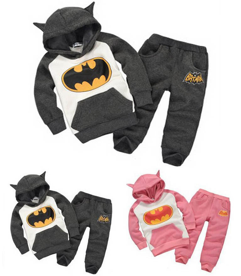 Batman Unisex Kids Hoodie and Pants Set - 2 Piece Sportswear with Cap
