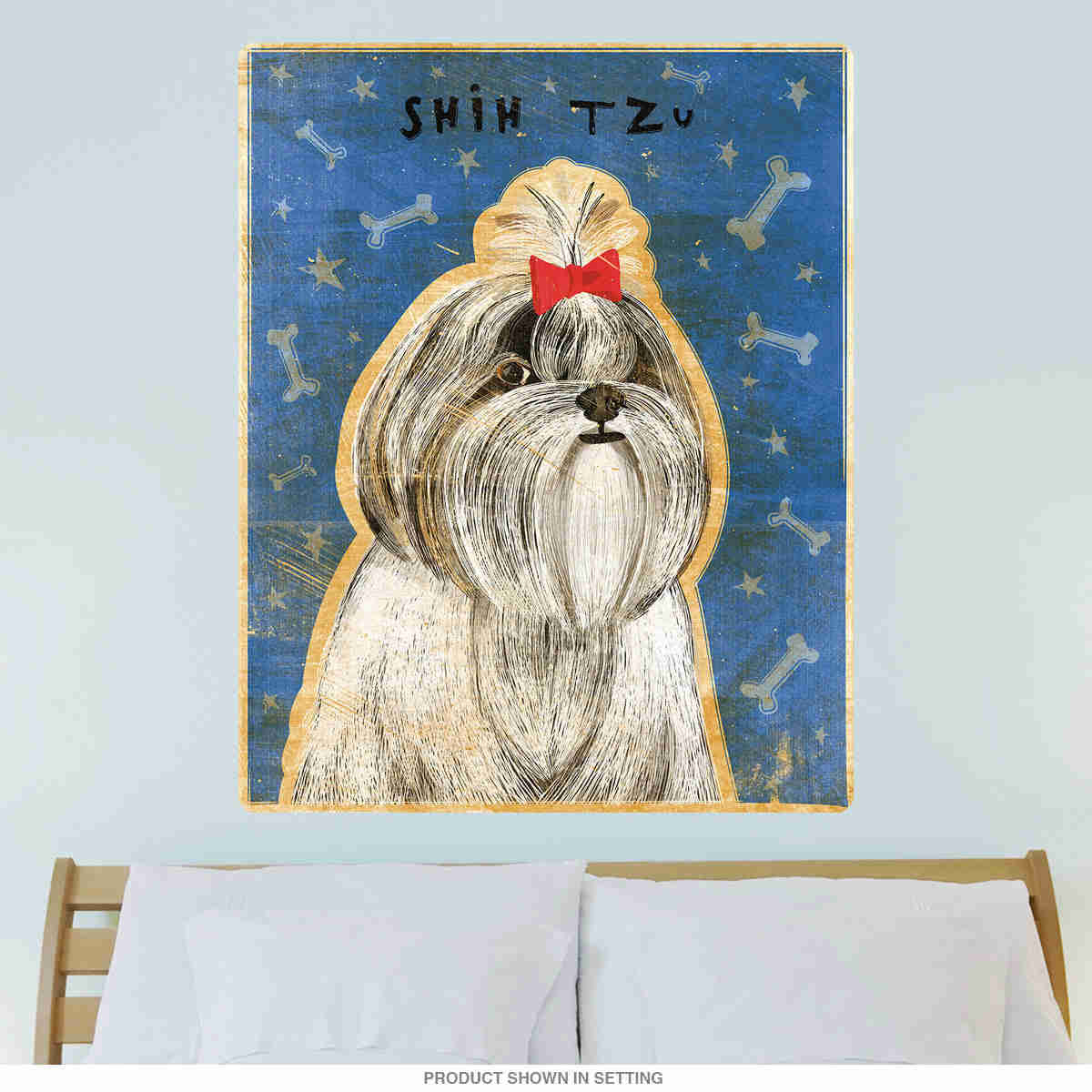 Shih Tzu Bow Pet Dog Wall Decal - Premium Removable Decal for Home Decor