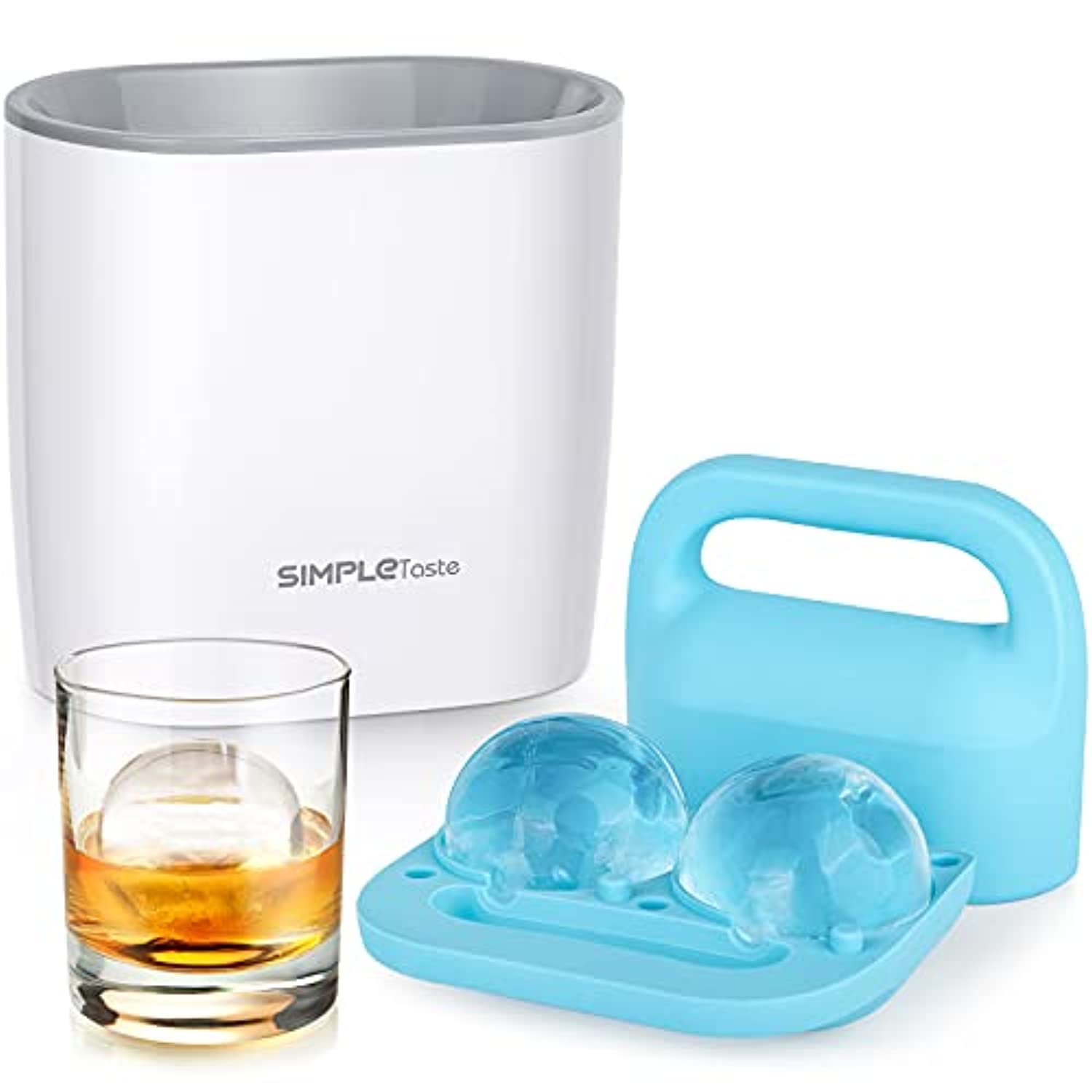 Glacio Crystal Clear Ice Ball Maker - BPA-free Silicone Large Sphere Ice Mold for Whiskey & Cocktails
