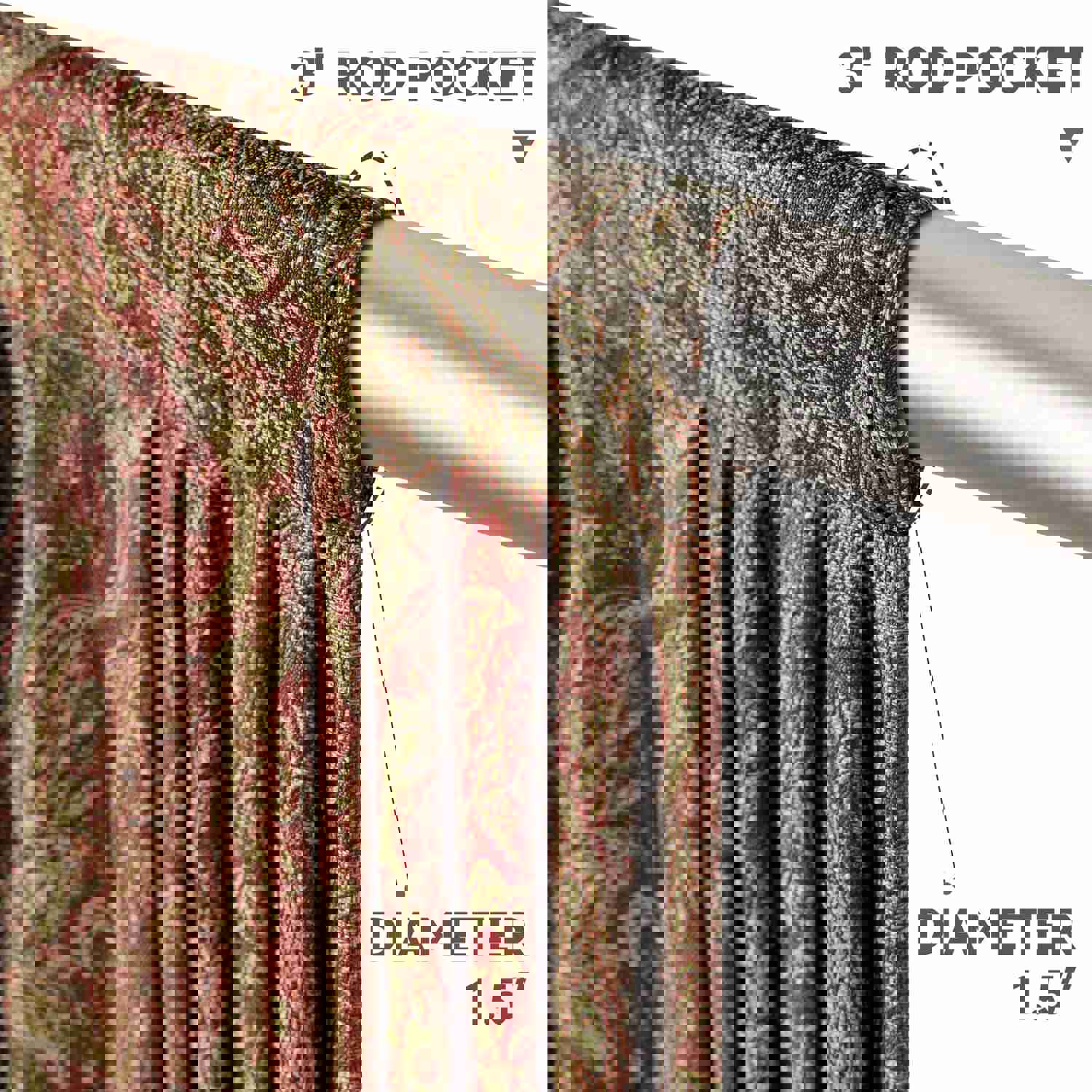 Atina Swag Valance - Vintage Pattern Window Drape