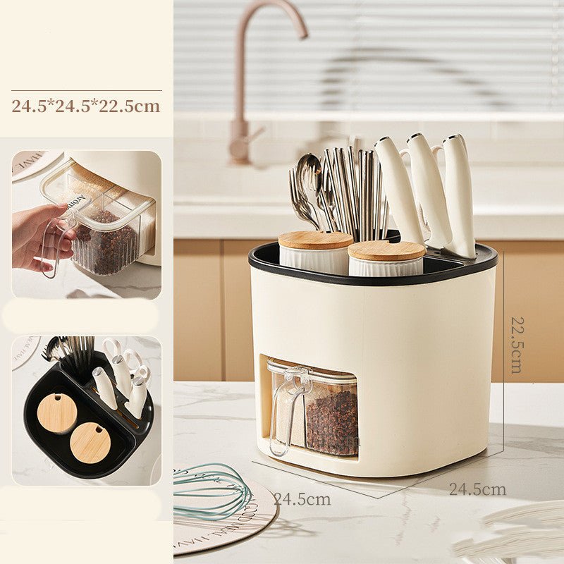 360° Rotating Multifunctional Kitchen Storage Holder for Cutlery and Spices