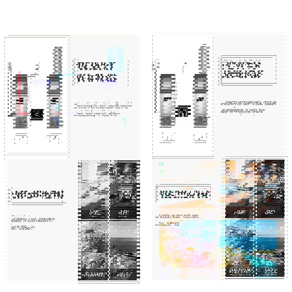 CO-Z Commercial Ice Maker 130LBS Freestanding Stainless Steel Built-in Ice Machine for Restaurant Bar