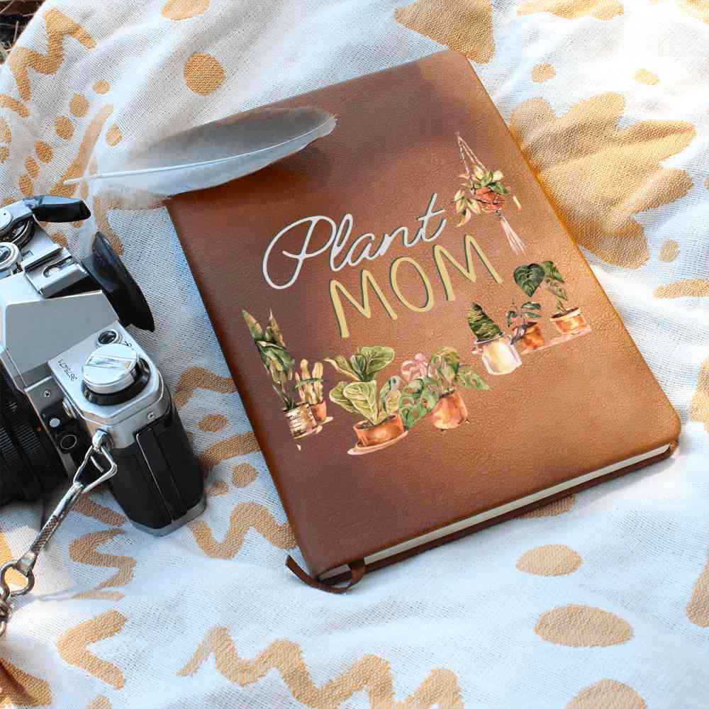 Boho Plant Lover Leather Journal - Unique Birthday or Christmas Gift