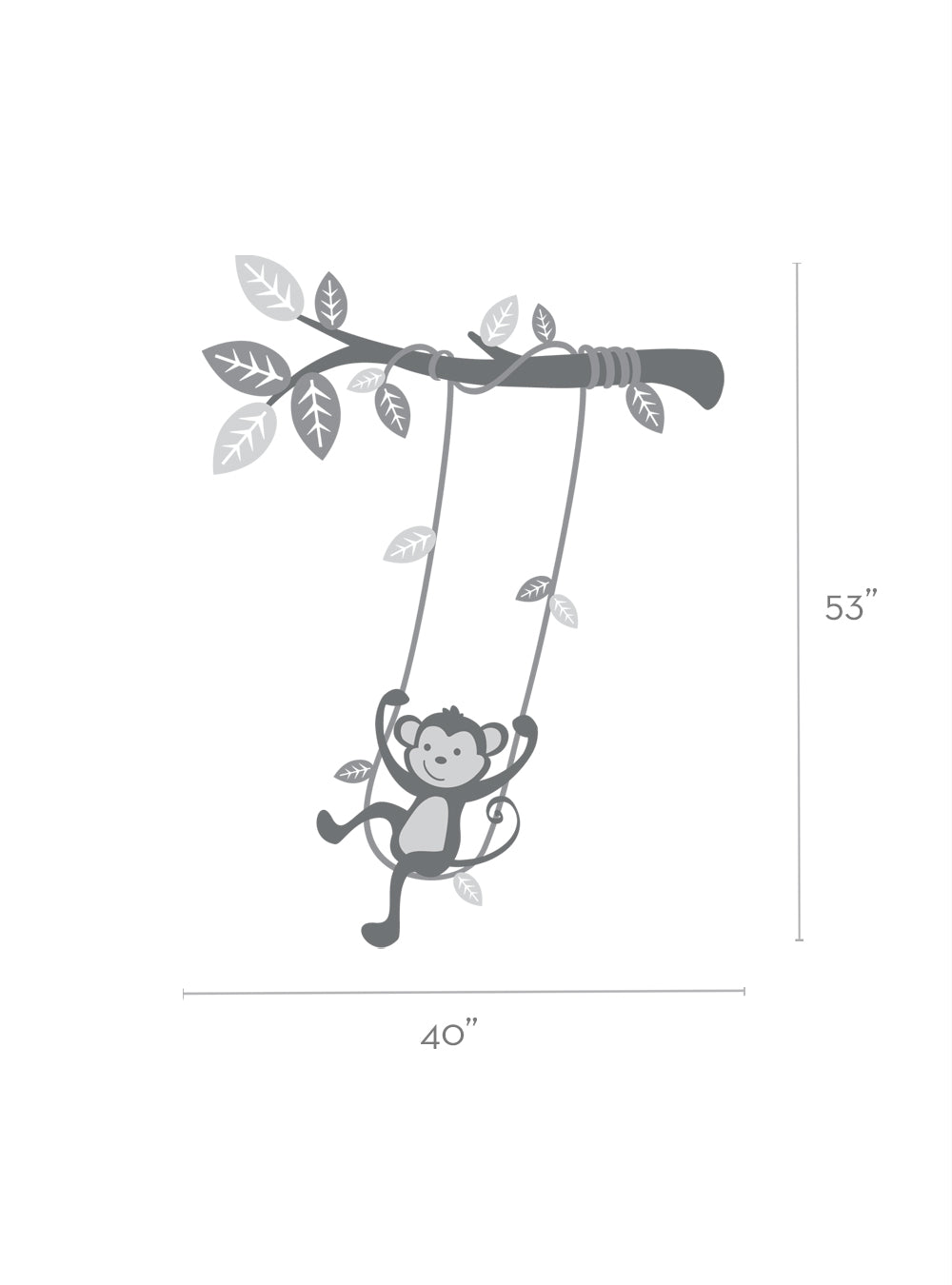 Monkey on a Swing Wall Decal - Adorable Nursery Decor