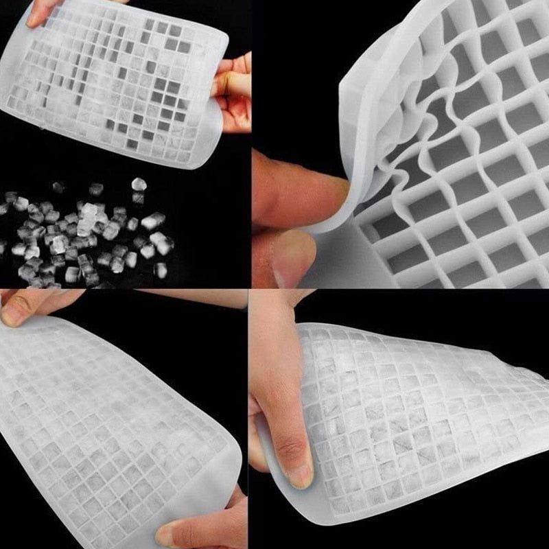 Mini Square Ice Maker Mold - Silicone Foldable Ice Cube Tray for Kitchen, Bar, and Home Use