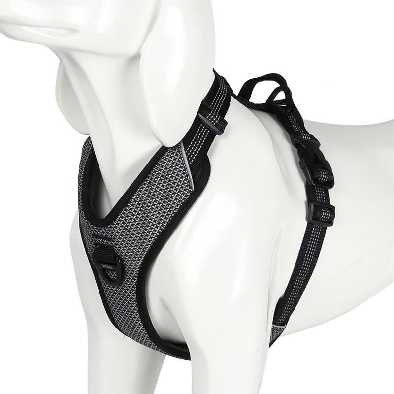 Reflective Adjustable Dog Harness with Handle for Safe Walks and Car Travel