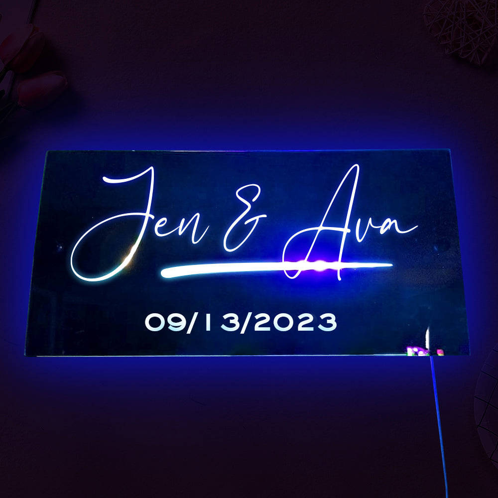 Personalized LED Name Mirror - Custom Wall Art for Anniversary & Birthday Gifts
