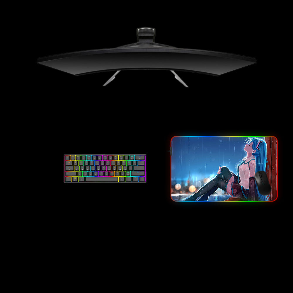 Miku Rain Design RGB Gaming Mouse Pad - M-XXL Size with LED Lighting