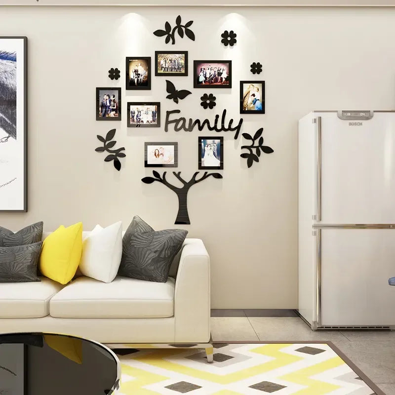 3D Stereoscopic Acrylic Family Tree Wall Sticker for Living Room and Bedroom Decor