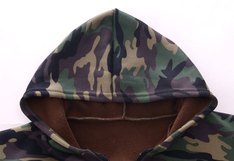 IENENS Winter Boys Girls Warm Military Camouflage Hooded Coat & Pants Set