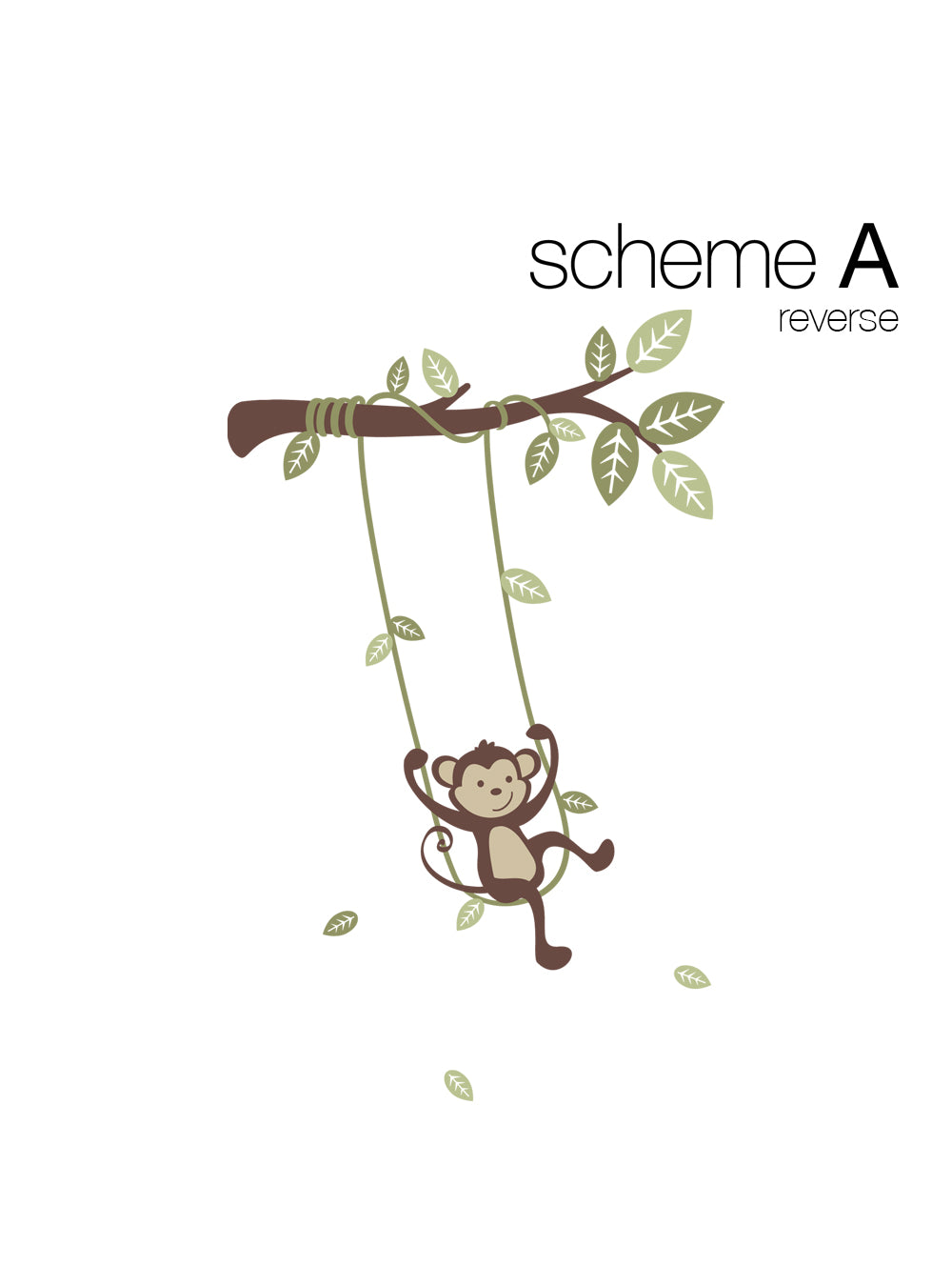 Monkey on a Swing Wall Decal - Adorable Nursery Decor