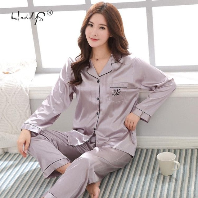 Luxury Satin Silk Pajama Set for Men and Women - Couple Sleepwear