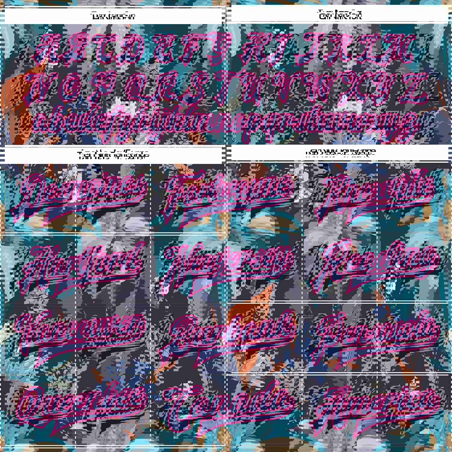 Custom Navy Pink Flowers 3D Pattern Design Bomber Full-Snap Varsity Letterman Jacket